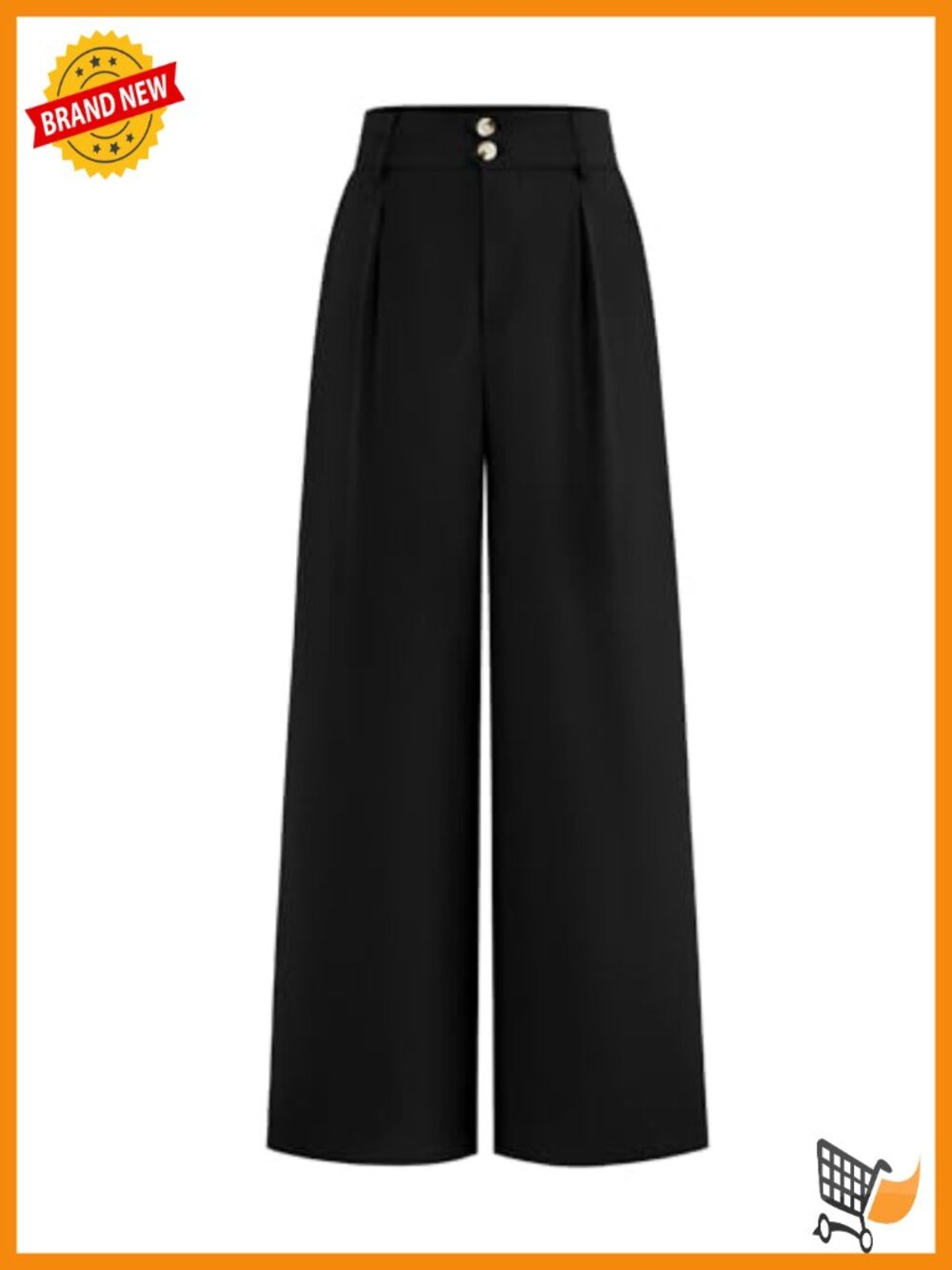 Wide Leg High Waisted Dress Pants Pleated Trousers Business Casual